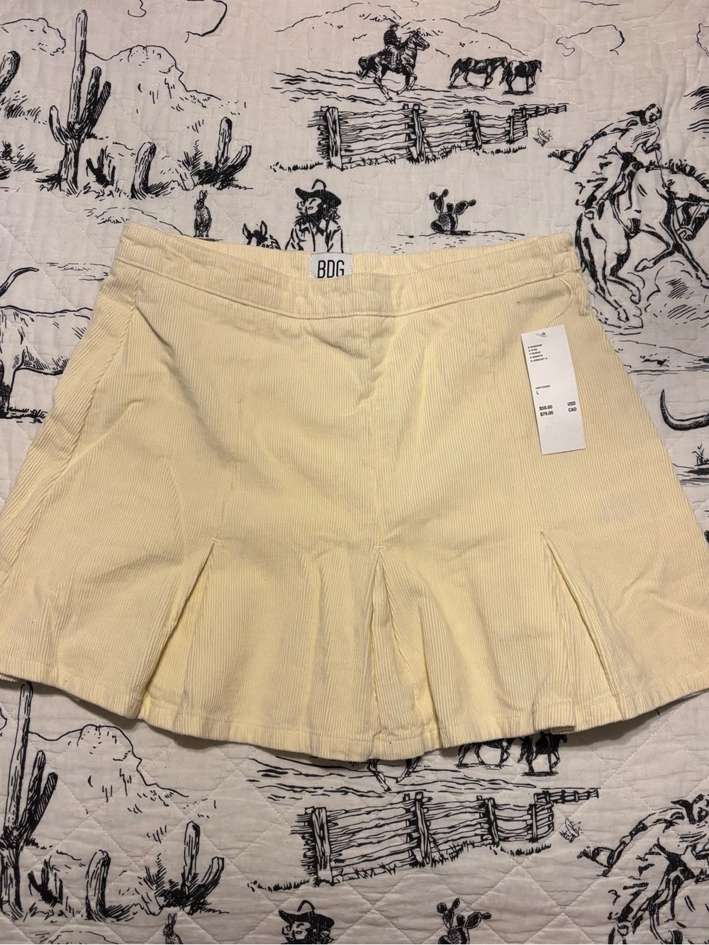 NWT BDG Women's Corduroy Pleated Mini Shorts